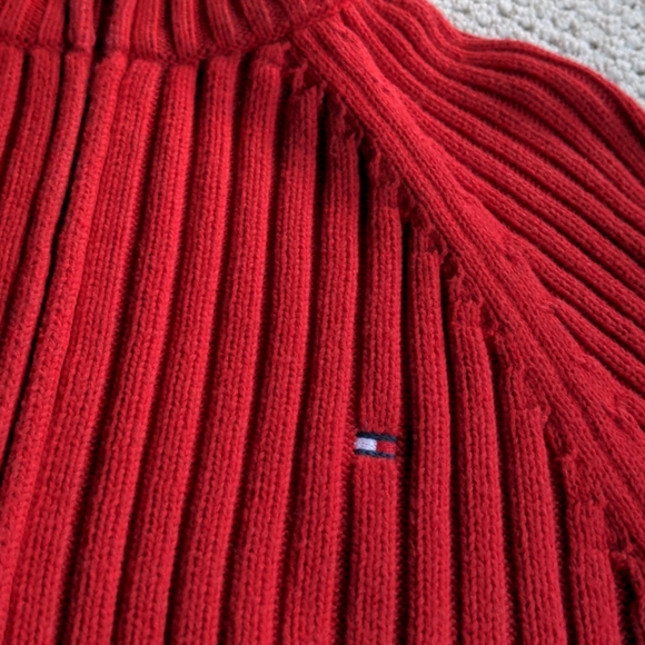 Tommy Hilfiger Red Zip Cardigan - Picture 2 of 5